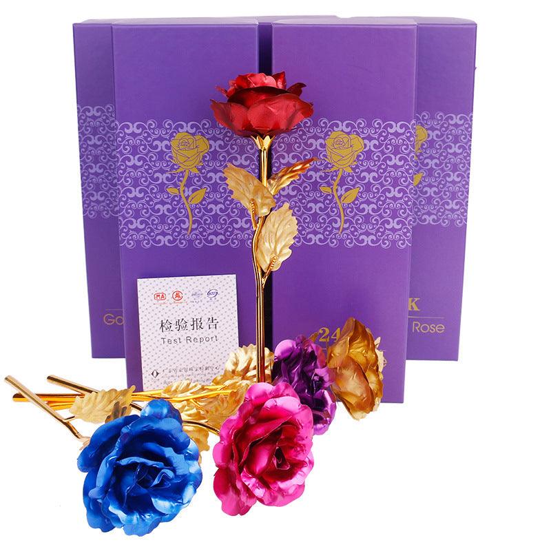 Gold Foil Rose Flower Valentine's Day Christmas Gift - Nioor