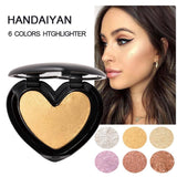 Gold Highlighter Palette Cosmetic Iluminador Face Contour Glow Makeup Bronze Powder Roze Shimmer High Lighter Heart - Nioor