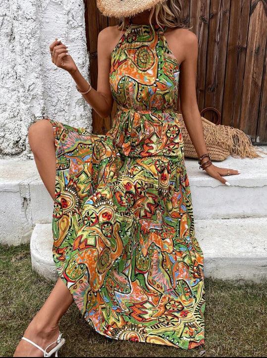 Graceful And Fashionable High Waist Dress Bohemian Dress - Nioor