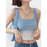 Gradient Color Outer Wear Strappy Sleeveless Tank Top - Nioor