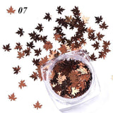 Gradient Maple Leaf Nail Sequins - Nioor