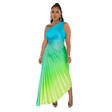 Gradient Sexy Pleated Dress - Nioor