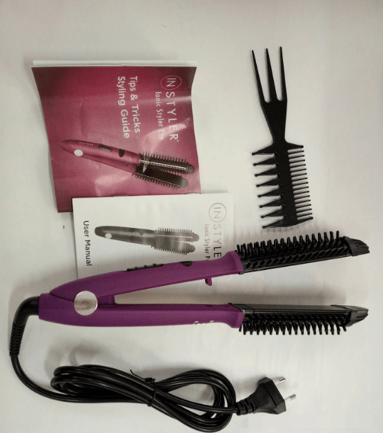 Hair curling stick dual-purpose hair straightener buckle hair curler electric coil comb plywood - Nioor