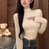 Half High Collar Women's New Slim And Thin Warm Bottoming Shirt Top - Nioor