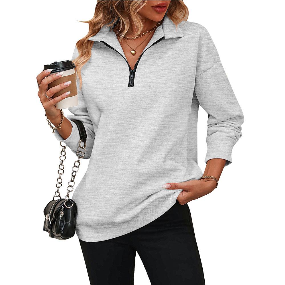 Half Long-sleeve Zipper Sweatshirt Y2g Fashion Pullover Fleece Sweater - Nioor