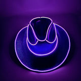 Halloween Carnival Party LED Wireless Fluorescent Colorful Cowboy Flashing Hat - Nioor