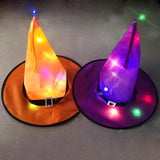 Halloween Decoration Witch Hat LED Lights Halloween Elf Ears Kids Home Party Decor Supplies Outdoor Tree Hanging Ornament - Nioor