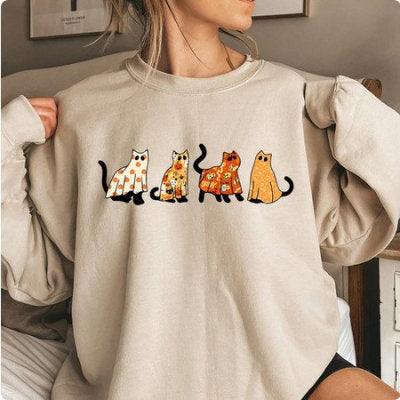 Halloween Evil Pumpkin Head Sweater Funny Printed Fashion Party Hoodie - Nioor