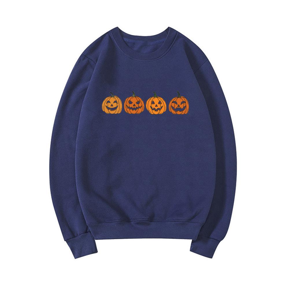 Halloween Evil Pumpkin Head Sweater Funny Printed Fashion Party Hoodie - Nioor