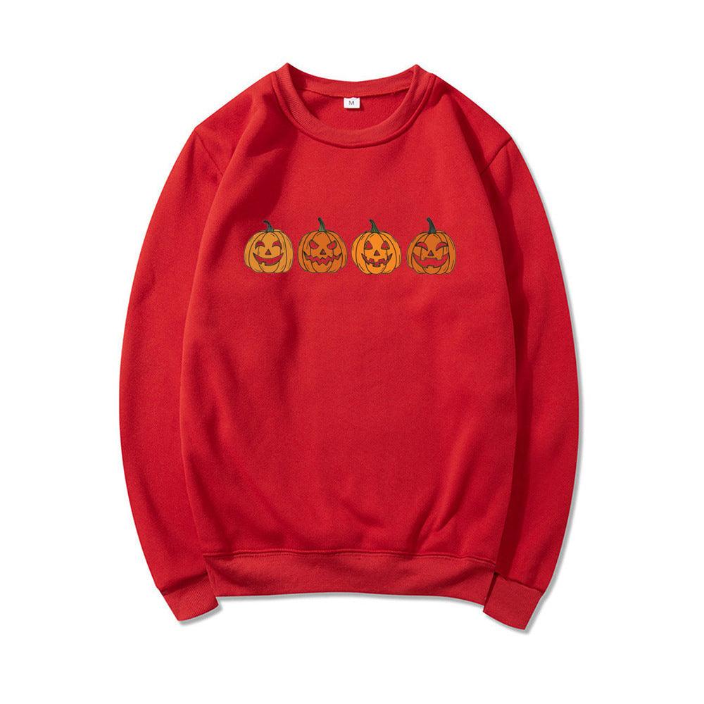 Halloween Evil Pumpkin Head Sweater Funny Printed Fashion Party Hoodie - Nioor