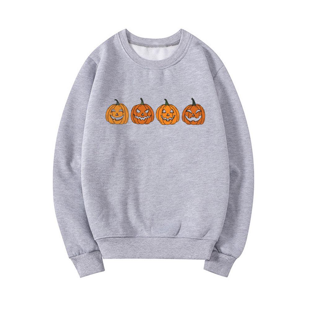 Halloween Evil Pumpkin Head Sweater Funny Printed Fashion Party Hoodie - Nioor