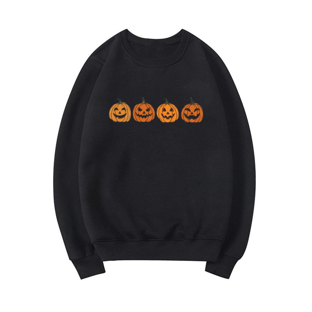 Halloween Evil Pumpkin Head Sweater Funny Printed Fashion Party Hoodie - Nioor