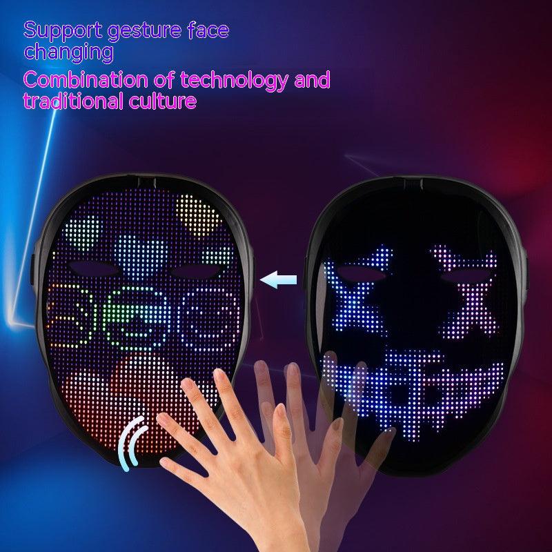 Halloween Face Masks Full Color LED Luminous Mask Face Changing Mask Party Bar Props - Nioor