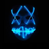 Halloween Horror Slit Mouth And Crosseye LED Plastic Glowing Mask - Nioor