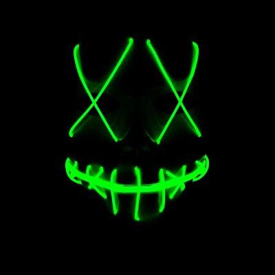 Halloween Horror Slit Mouth And Crosseye LED Plastic Glowing Mask - Nioor