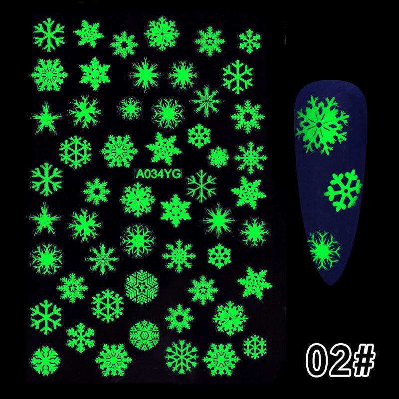 Halloween Party Luminous Adhesive Nail Stickers - Nioor