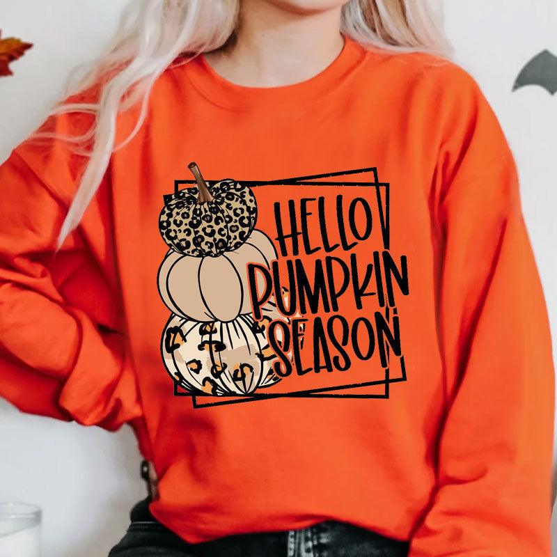 Halloween Printed Sweater Women's Round Neck Long Sleeve - Nioor