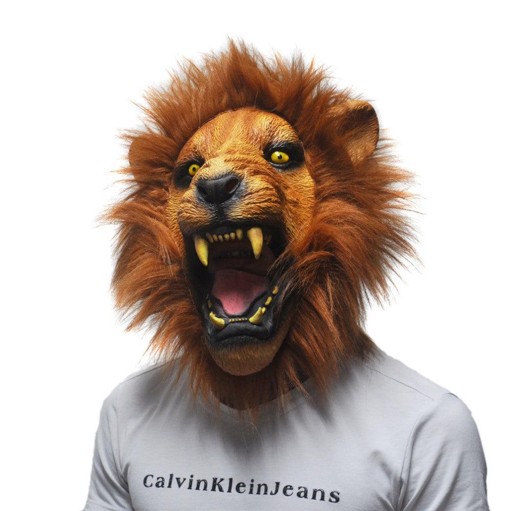 Halloween Props Angry Lion Head Party Latex Mask - Nioor