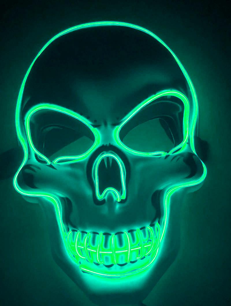 Halloween Skeleton Mask LED Glow Scary Mask - Nioor