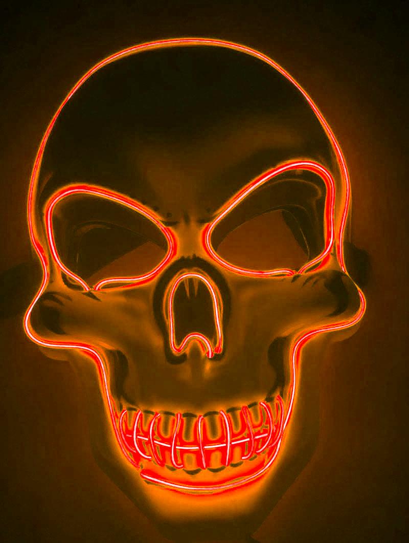 Halloween Skeleton Mask LED Glow Scary Mask - Nioor