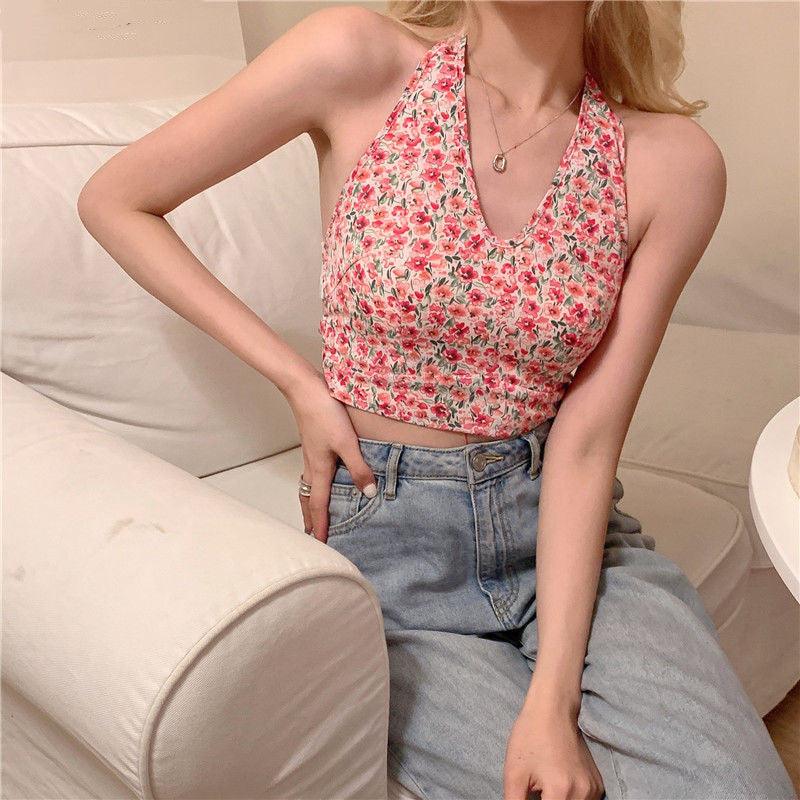 Halter Floral Vest Fashion Suspenders - Nioor