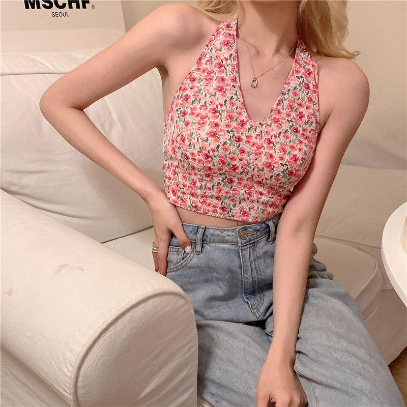 Halter Floral Vest Fashion Suspenders - Nioor