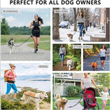 Hands Free Dog Leash Pet Walking And Training Belt With Shock Absorbing Bungee Leash For Up To 180lbs Large Dogs Phone Pocket And Water Bottle Holder - Nioor