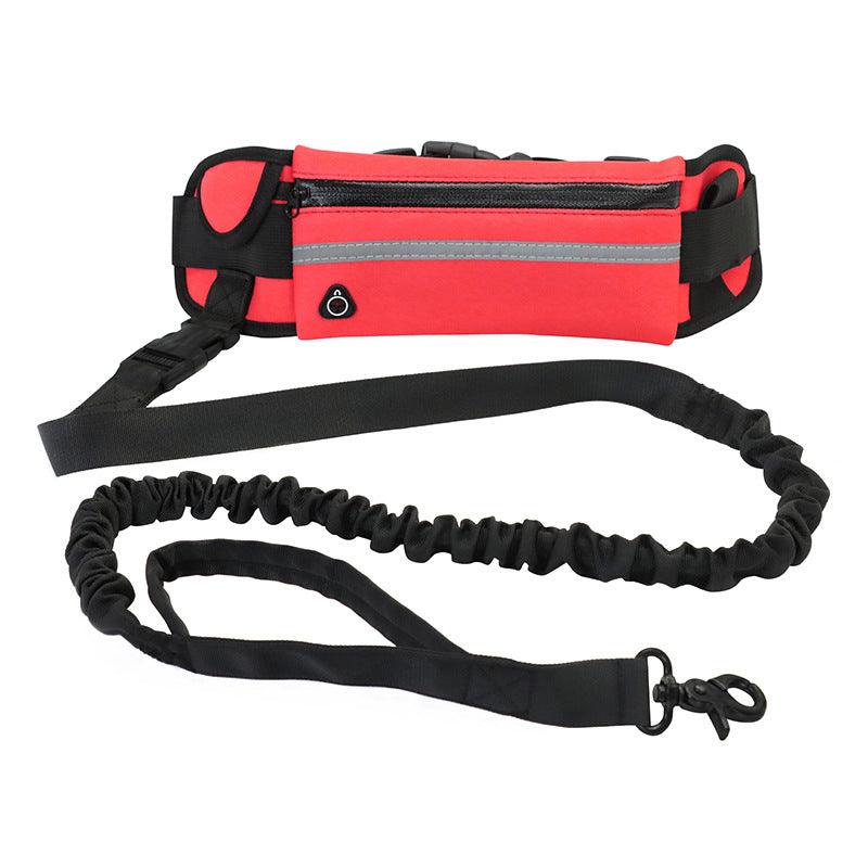 Hands Free Dog Leash Pet Walking And Training Belt With Shock Absorbing Bungee Leash For Up To 180lbs Large Dogs Phone Pocket And Water Bottle Holder - Nioor