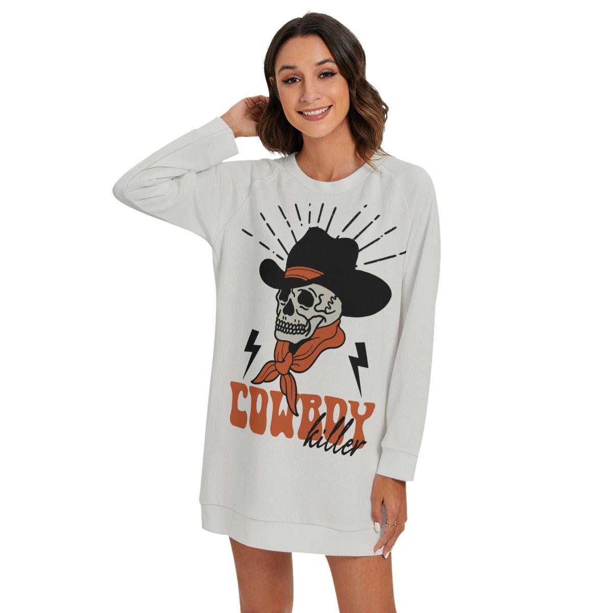 Heavy Combed Cotton Printed Round Neck Long Sleeve T-Shirt - Nioor