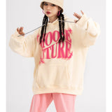 High Street Fashion Brand Foaming Letter Couple Hooded Sweater - Nioor