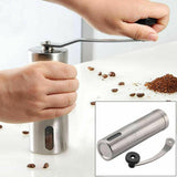 Home Portable Manual Coffee Grinder Stainless Steel with Ceramic Burr Bean Mill - Nioor