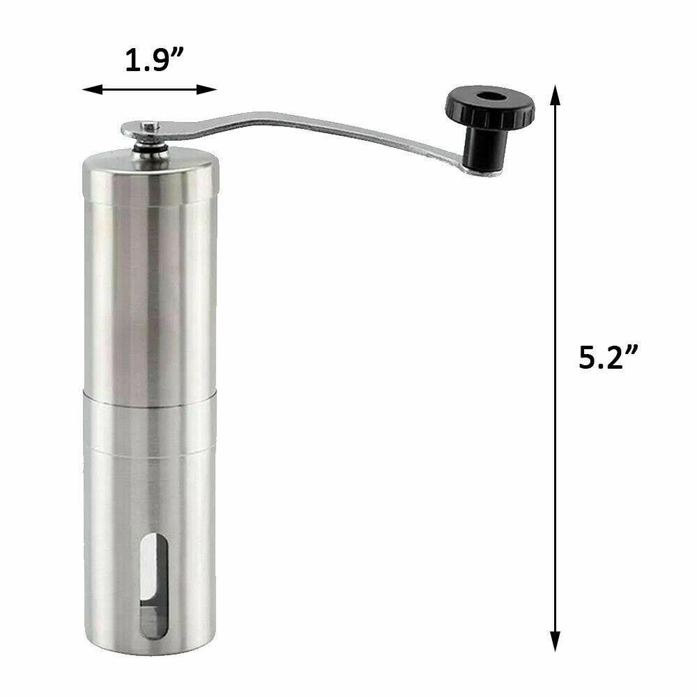 Home Portable Manual Coffee Grinder Stainless Steel with Ceramic Burr Bean Mill - Nioor