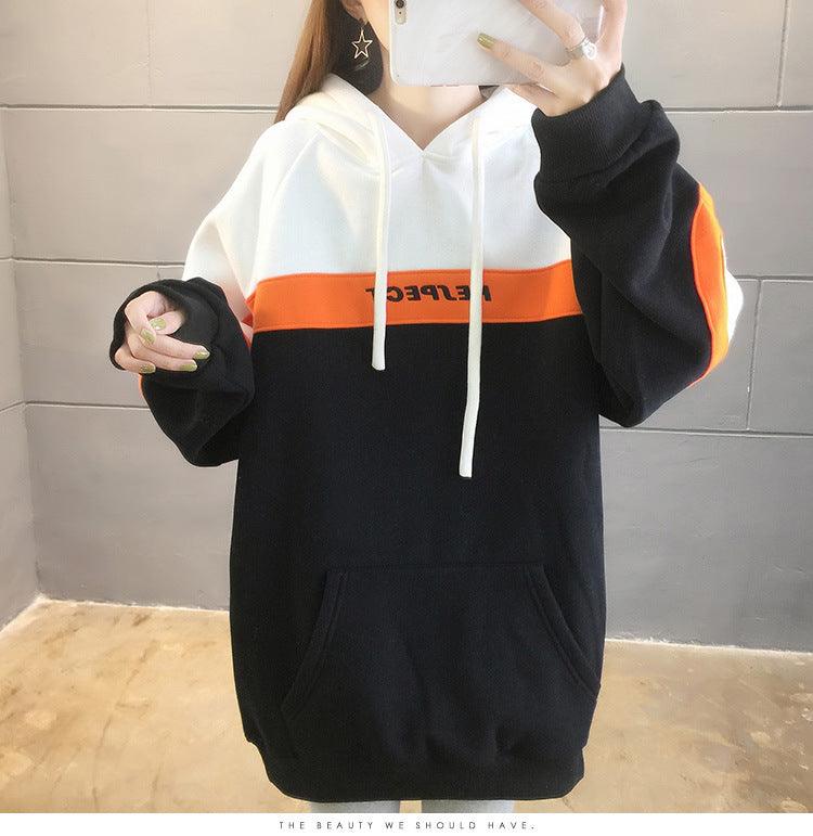 Hooded Coat Girl Loose Thick Lazy Style Sweatshirt - Nioor