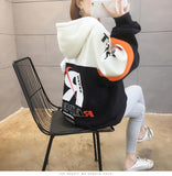 Hooded Coat Girl Loose Thick Lazy Style Sweatshirt - Nioor