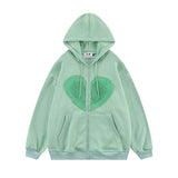 HoodieMens Unisex Heart Foam Print Hoodie - Nioor