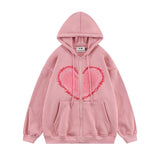 HoodieMens Unisex Heart Foam Print Hoodie - Nioor