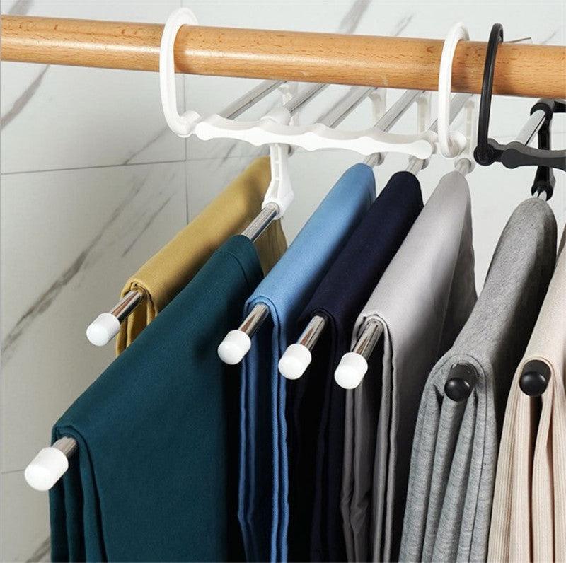 Household Multifunctional Stainless Steel Hanger, Two Hanging Pants Rack - Nioor