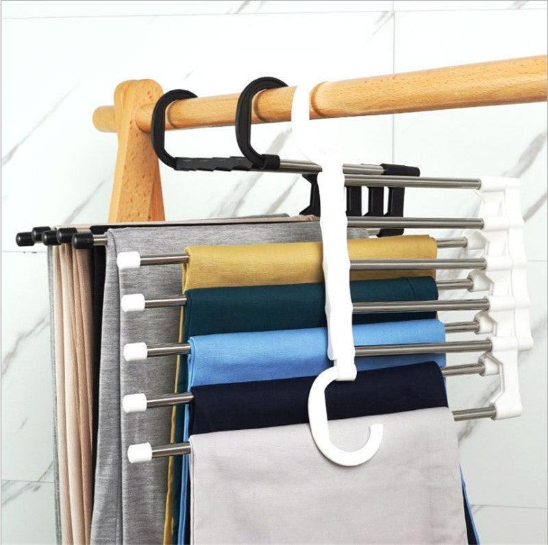 Household Multifunctional Stainless Steel Hanger, Two Hanging Pants Rack - Nioor