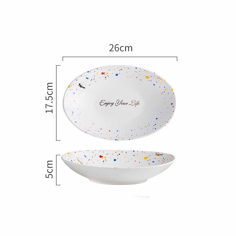 Household Simple Ceramic Terrazzo Plate Tableware - Nioor