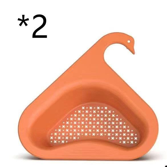 Household Sink Hanging Fruit And Vegetable Filter Water Drain Basket Kitchen Dry And Wet Separation Swan Drain Basket - Nioor