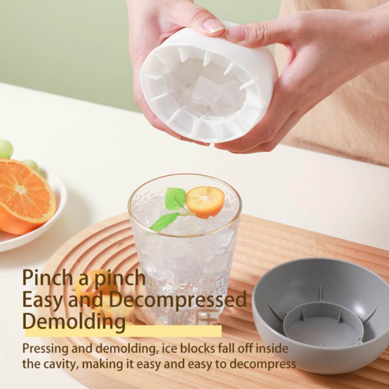 Ice Block Mold Silicone Mushroom Ice Cup Frozen Refrigerator Ice Grid Box Durable Easy Demould Bucket Homemade Crushed Ice Maker Ktichen Gadgets - Nioor
