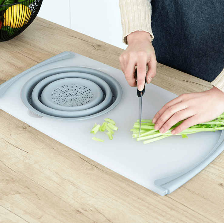 Innovative Multi-Functional 3 in 1 Chopping Board Detachable Folding Drain Basket Sink Cutting Board - Nioor