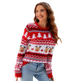 Jacquard Leisure Pullover Christmas Women's Knitted Sweater - Nioor