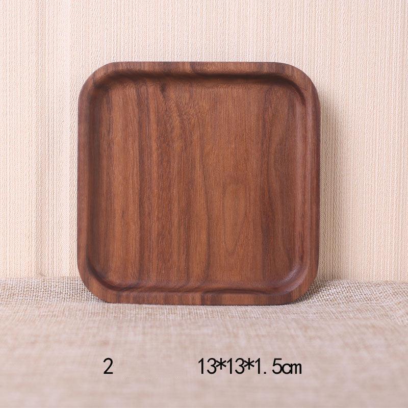 Japanese Style Wooden Black Walnut Rectangular Dinner Plate - Nioor
