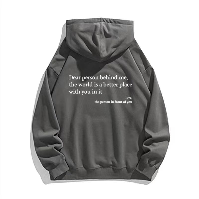 Kangaroo Pocket Drawstring Printed Hoodie - Nioor