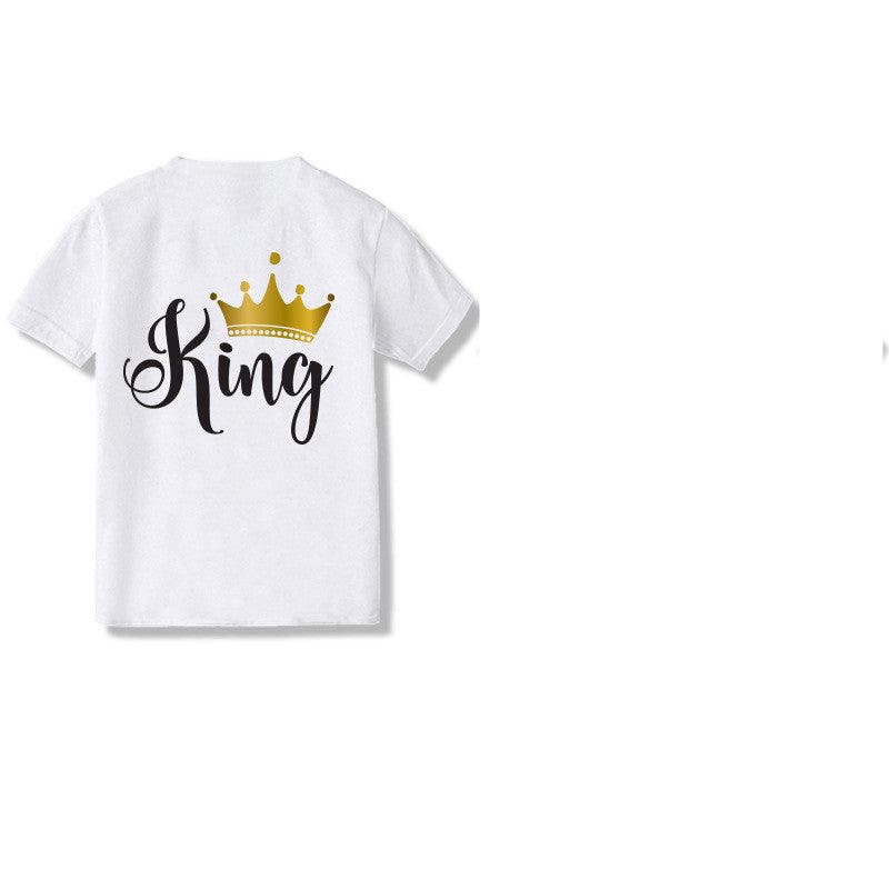 KING QUEEN Couple Men And Women Short Sleeve - Nioor