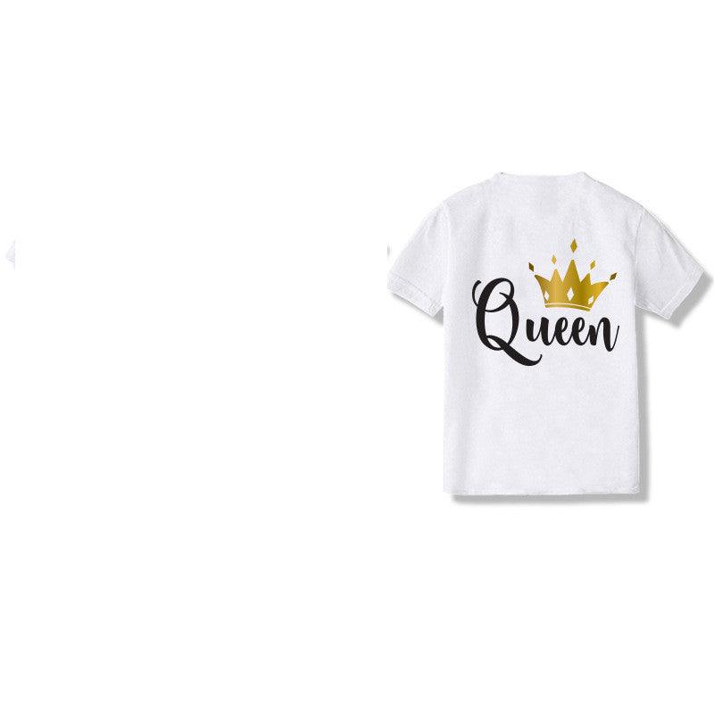 KING QUEEN Couple Men And Women Short Sleeve - Nioor