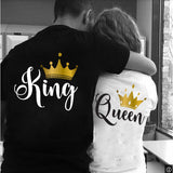 KING QUEEN Couple Men And Women Short Sleeve - Nioor