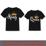 KING QUEEN Couple Men And Women Short Sleeve - Nioor