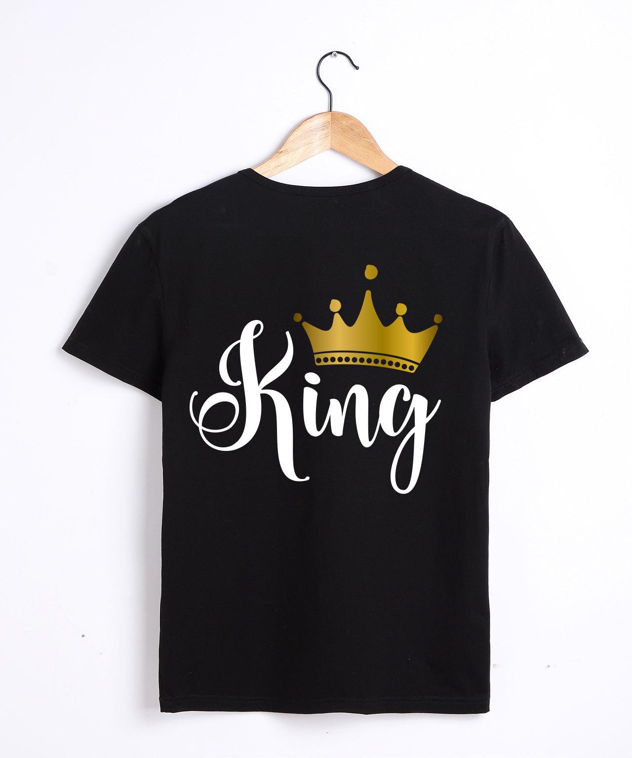 KING QUEEN Couple Men And Women Short Sleeve - Nioor